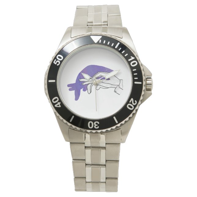 Hand Silhouette Anteater Purple Watch (Front)
