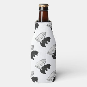 Hand Silhouette Bear Cub Bottle Cooler