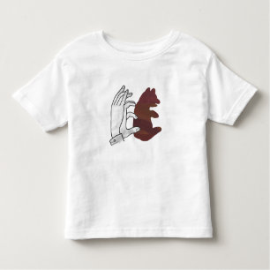 Hand Silhouette Bear Cub Brown Toddler T-Shirt