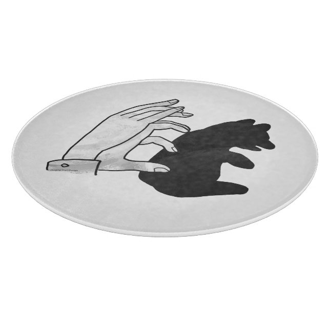 Hand Silhouette Bear Cub Cutting Board (Corner)