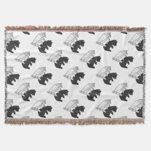 Hand Silhouette Bear Cub Throw Blanket