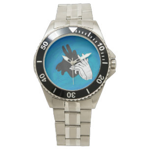 Hand Silhouette Billy Goat Blue Watch