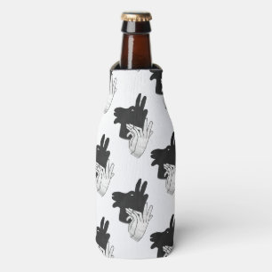 Hand Silhouette Billy Goat Grey Bottle Cooler