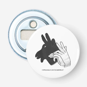 Hand Silhouette Billy Goat Grey Bottle Opener