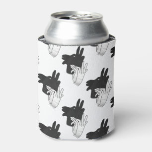 Hand Silhouette Billy Goat Grey Can Cooler