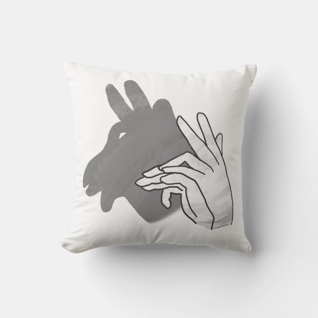 Hand Silhouette Billy Goat Grey Cushion (Front)