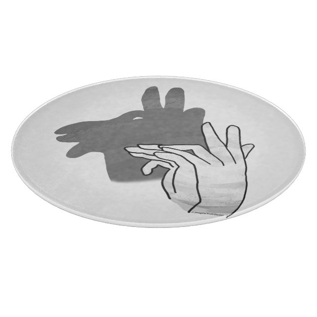 Hand Silhouette Billy Goat Grey Cutting Board (Corner)