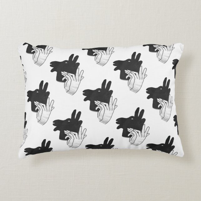 Hand Silhouette Billy Goat Grey Decorative Cushion (Front)