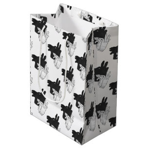 Hand Silhouette Billy Goat Grey Medium Gift Bag