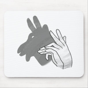 Hand Silhouette Billy Goat Grey Mouse Pad