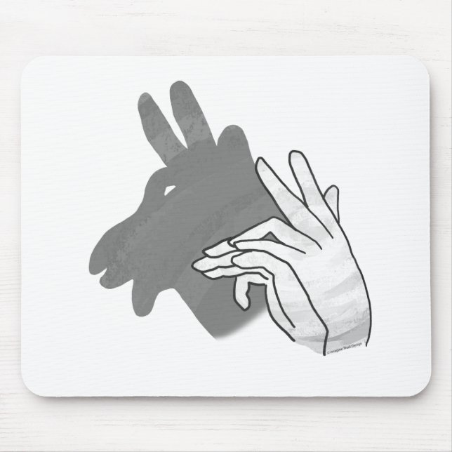 Hand Silhouette Billy Goat Grey Mouse Pad (Front)