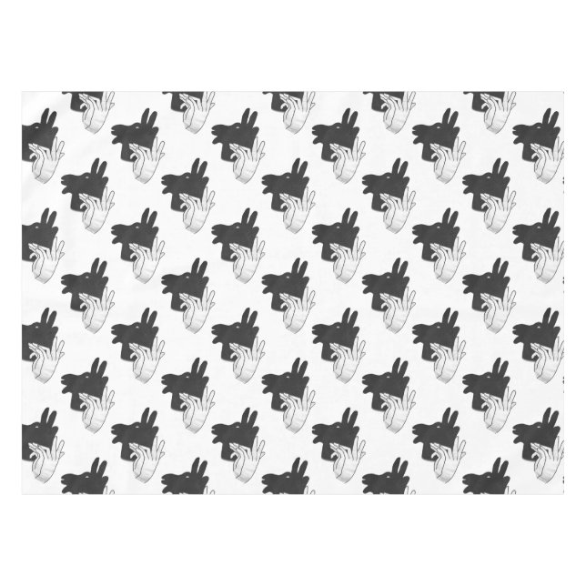 Hand Silhouette Billy Goat Grey Tablecloth (Front (Horizontal))