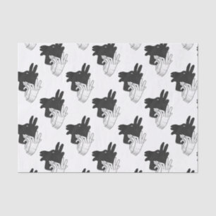 Hand Silhouette Billy Goat Grey Tissue Paper