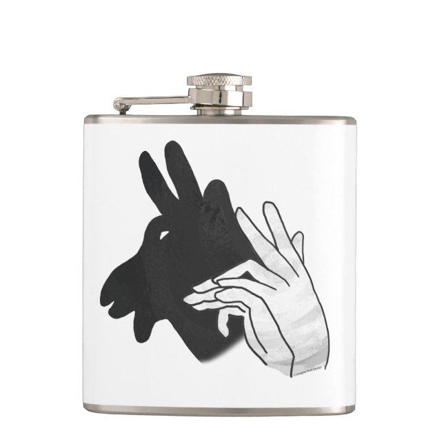 Hand Silhouette Billy Goat Hip Flask (Front)