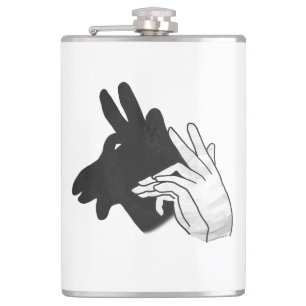 Hand Silhouette Billy Goat Hip Flask