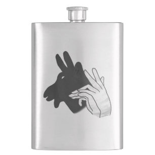 Hand Silhouette Billy Goat Hip Flask
