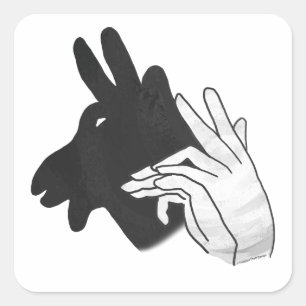 Hand Silhouette Billy Goat Square Sticker