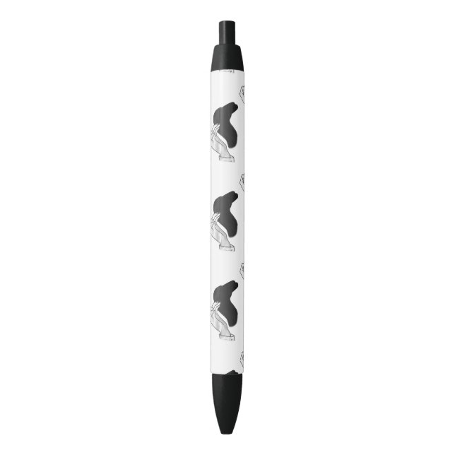 Hand Silhouette Camel Black Ink Pen (Front Vertical)