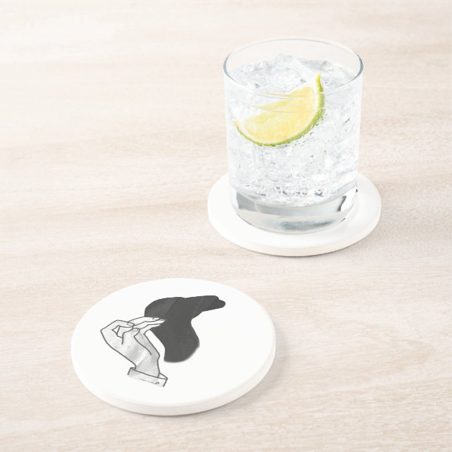Hand Silhouette Camel Coaster (Side)