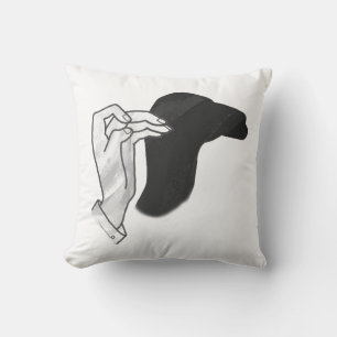 Hand Silhouette Camel Cushion