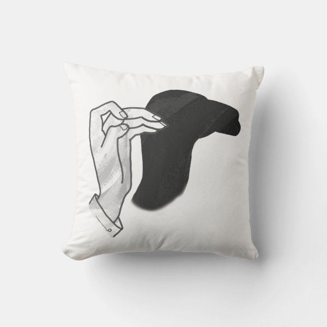 Hand Silhouette Camel Cushion (Front)