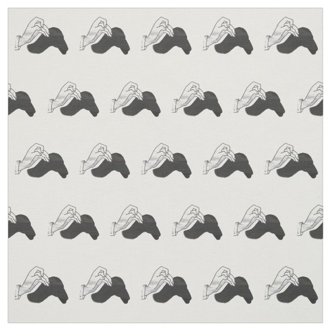 Hand Silhouette Camel Fabric (Swatch)