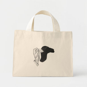 Hand Silhouette Camel Mini Tote Bag