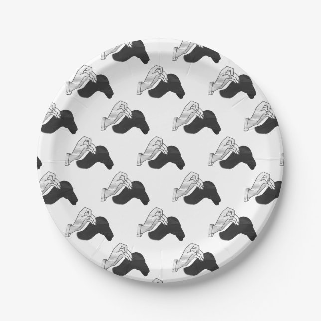 Hand Silhouette Camel Paper Plate (Front)