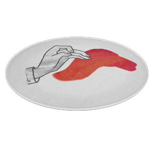Hand Silhouette Camel Red Cutting Board