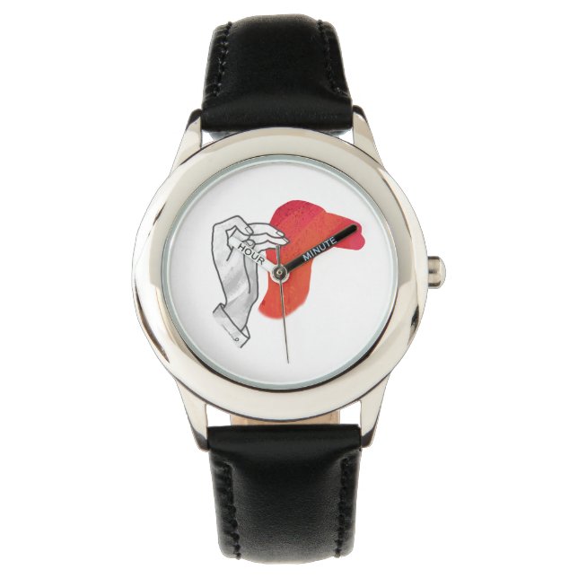 Hand Silhouette Camel Red Watch (Front)