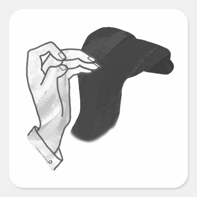 Hand Silhouette Camel Square Sticker (Front)