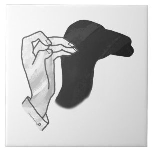 Hand Silhouette Camel Tile