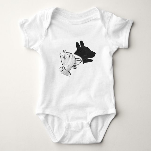 Hand Silhouette Dog Baby Bodysuit (Front)