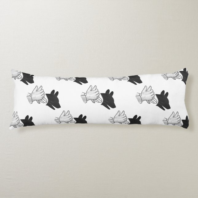Hand Silhouette Dog Body Cushion (Front)
