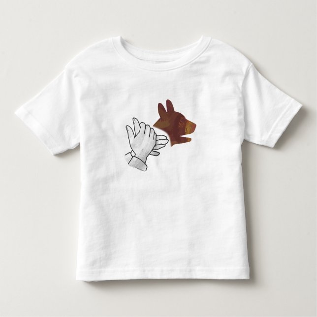Hand Silhouette Dog Brown Toddler T-Shirt (Front)