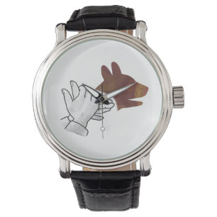 Hand Silhouette Dog Brown Watch