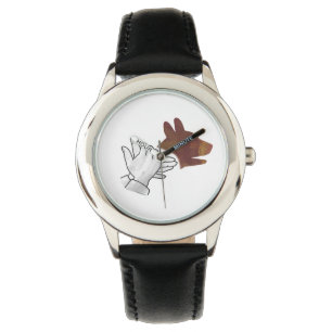 Hand Silhouette Dog Brown Watch