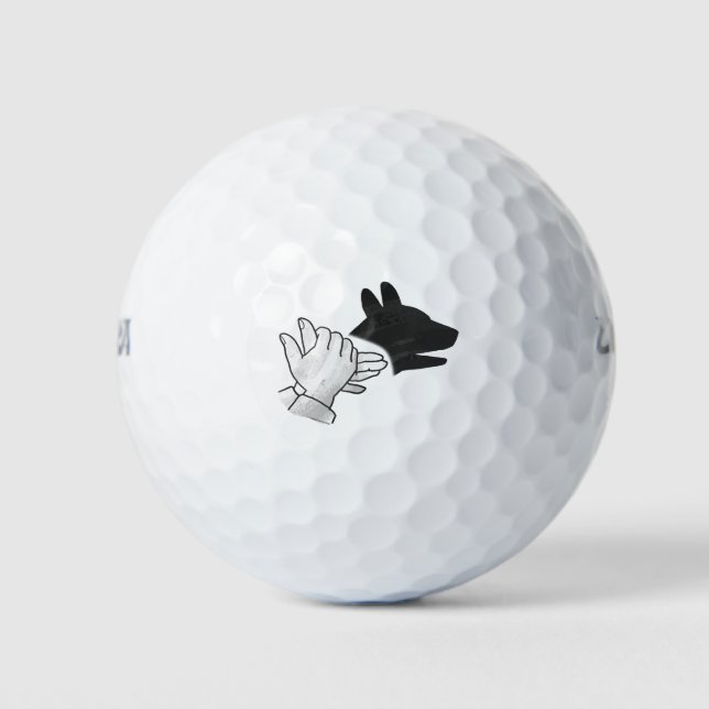 Hand Silhouette Dog Golf Balls (Front)