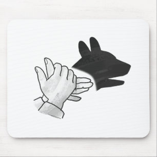 Hand Silhouette Dog Mouse Pad