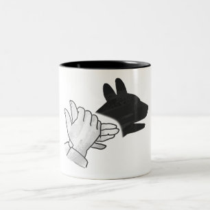 Hand Silhouette Dog Two-Tone Coffee Mug
