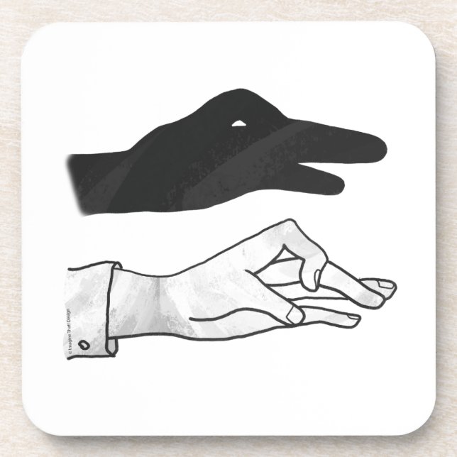 Hand Silhouette Duck Coaster (Front)