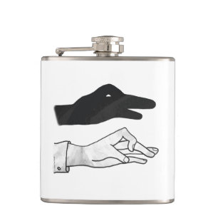 Hand Silhouette Duck Hip Flask