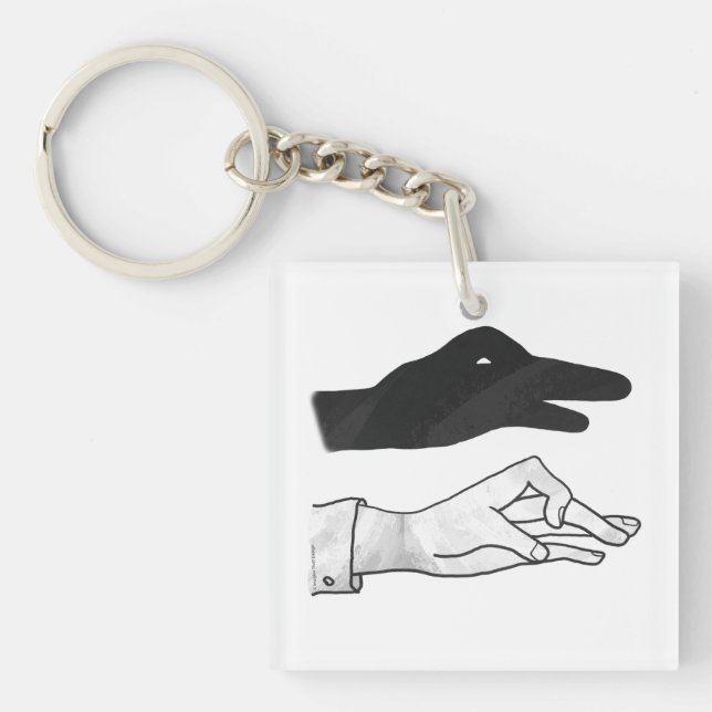 Hand Silhouette Duck Key Ring (Front)