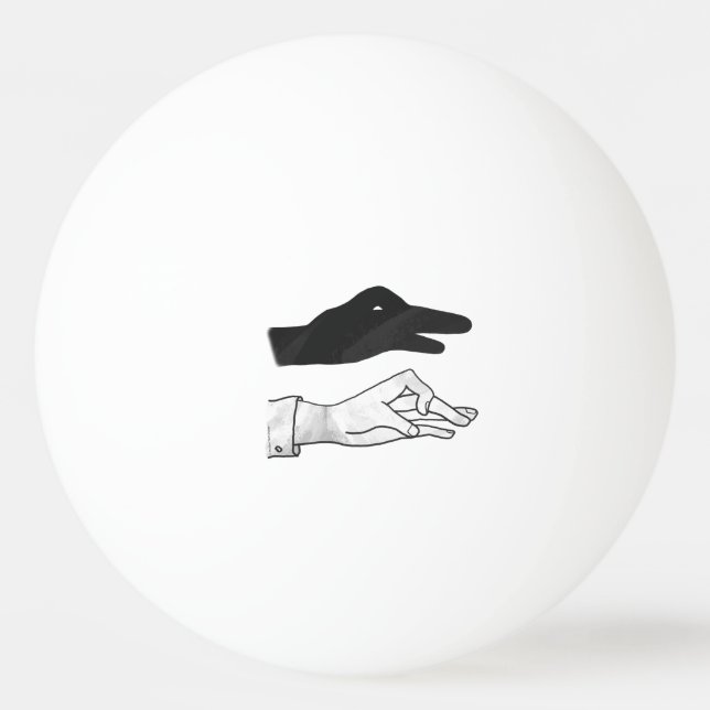 Hand Silhouette Duck Ping Pong Ball (Back)