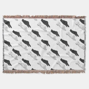 Hand Silhouette Duck Throw Blanket