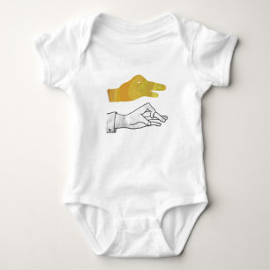 Hand Silhouette Duck Yellow Baby Bodysuit