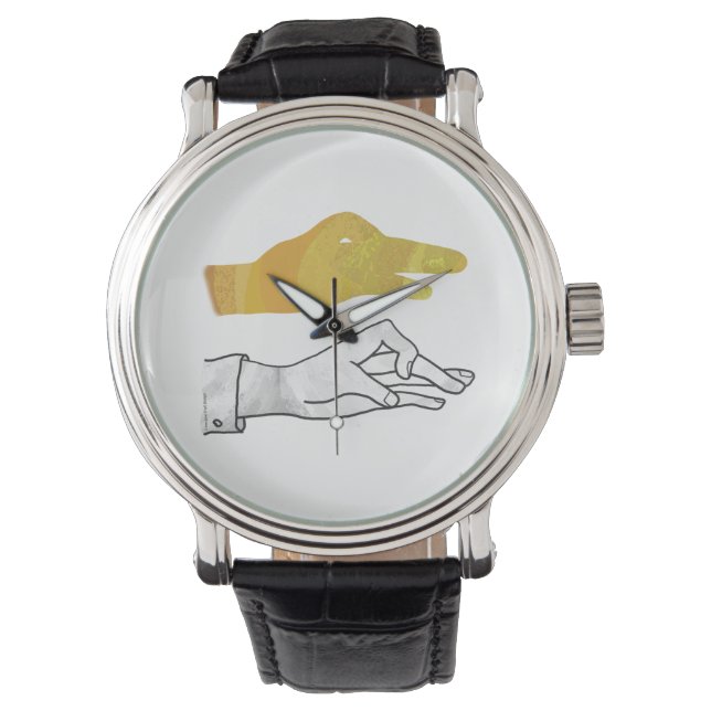 Hand Silhouette Duck Yellow Watch (Front)