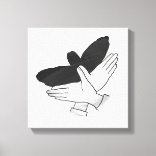 Hand Silhouette Eagle Canvas Print