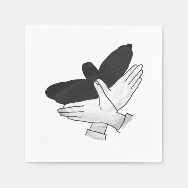 Hand Silhouette Eagle Napkin (Front)