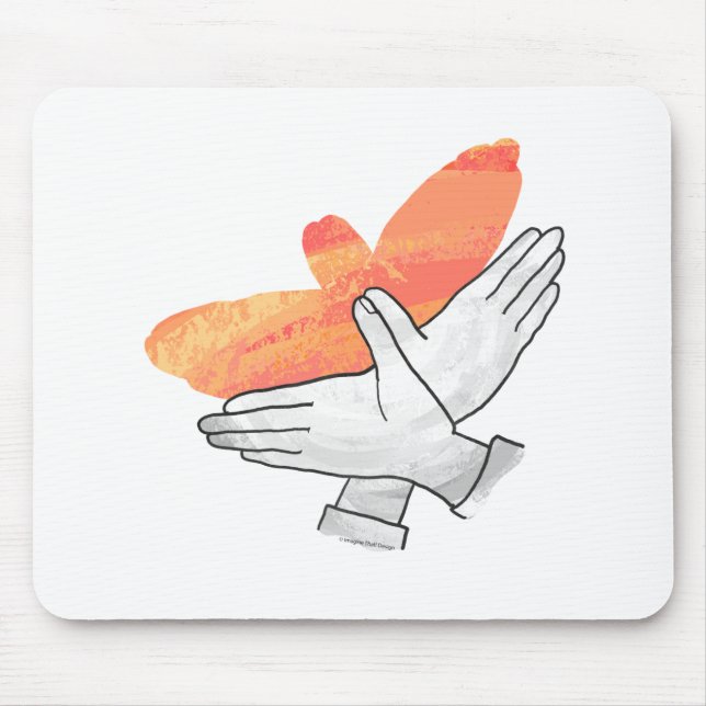 Hand Silhouette Eagle Orange Mouse Pad (Front)
